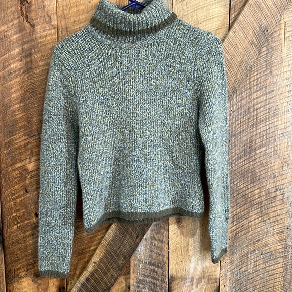 TILT Sweaters - Tilt multicolor green and blue turtleneck sweater